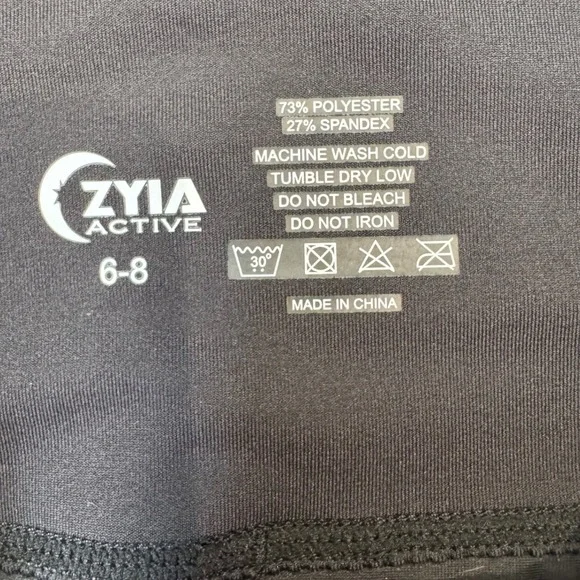 Zyia Active Black‎ Speckled High Waisted Pocket Leggings Size 6-8 - Picture 7 of 8
